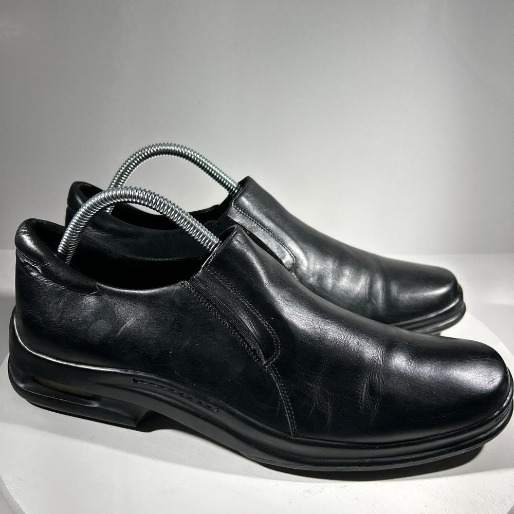 Cole Haan Mens Leather Loafers Shoes AIR Size 8.5 Black Casual Dress Slip ITALY